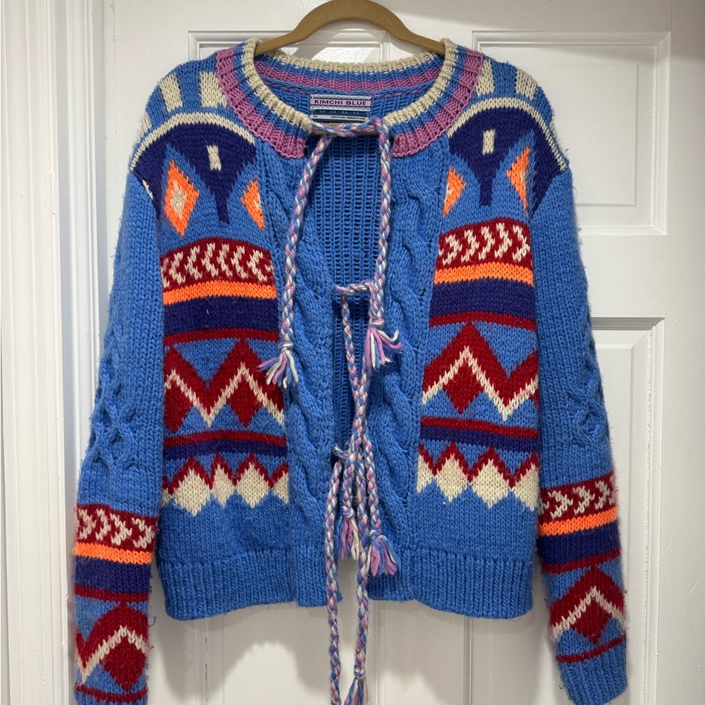 Kimchi Blue Multicolor Geometric Cardigan
